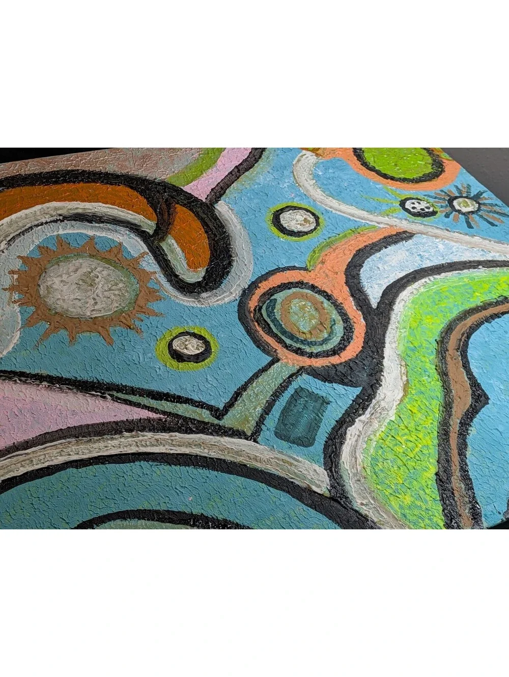 Colorful Abstract Geometric Canvas Wall Art Blue Orange Green Modern Decor